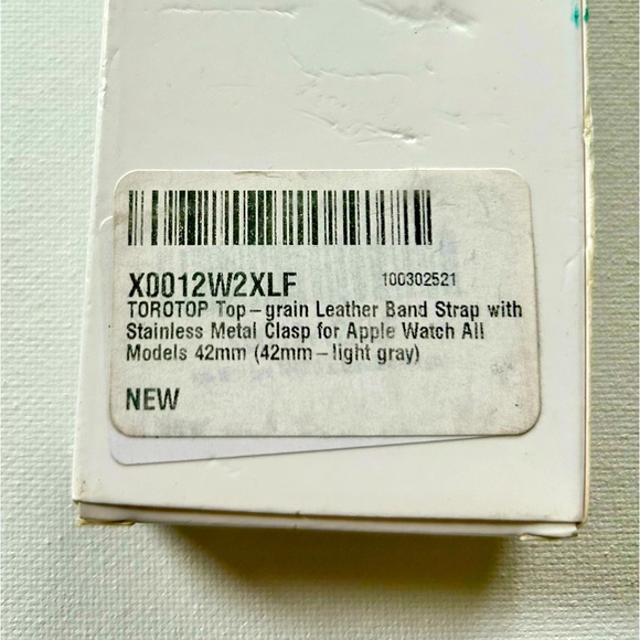 Watch Band Top-Grain Leather Band Strap w/ stainless steel clasp light gray - Picture 2 of 3